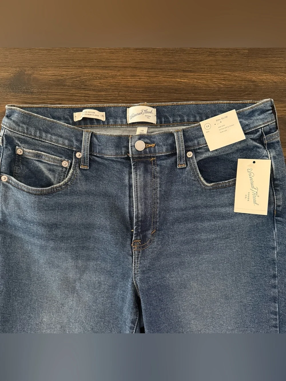 Universal Thread Women’s 80s Slim Mid-Rise Ankle Length Jeans Dark Wash 14R NWT - Picture 2 of 10